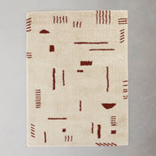 Geometric Shag Area Rug, Polypropylene, White