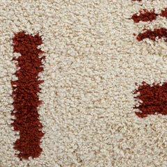 Geometric Shag Area Rug, Polypropylene, White