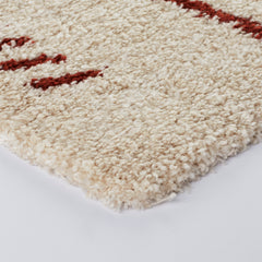 Geometric Shag Area Rug, Polypropylene, White