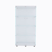 Glass Curio Cabinet, 4 Shelves, Tempered Glass and Particle Board, White