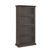 Glass Display Cabinet, 4 Tier with Flip-Up Glass Doors