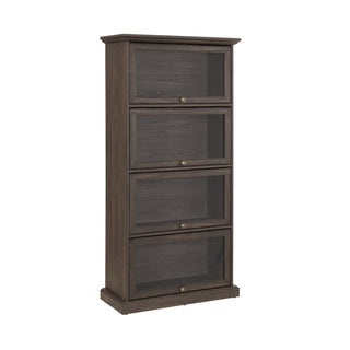 Glass Display Cabinet, 4 Tier with Flip-Up Glass Doors