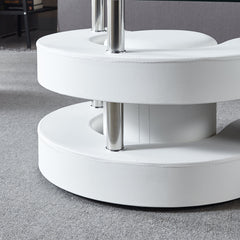 Glass Table with White Base and 2 Stools