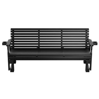 Glider Bench with Slat Seat and Back, Pine in Semi Solid Black