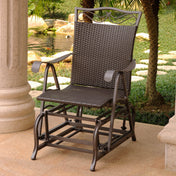 Glider Chair in All-Weather Wicker, Chocolate