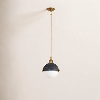 Globe Pendant Light with Etched Opal Glass Shade and Downrods