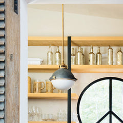 Globe Pendant Light with Etched Opal Glass Shade and Downrods