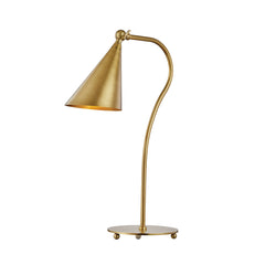 Gooseneck Table Lamp, 1 Light, Steel with Aged Brass Finish