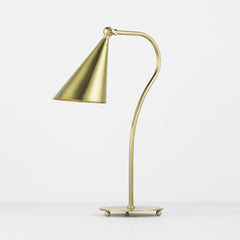 Gooseneck Table Lamp, 1 Light, Steel with Aged Brass Finish