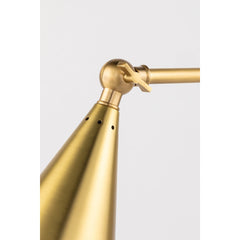 Gooseneck Table Lamp, 1 Light, Steel with Aged Brass Finish