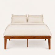 Front | Straight-on studio view of the full platform frame with square legs and center supports