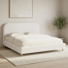 Room | Grevane Achiltibuie Curved Boucle Bed in a styled bedroom