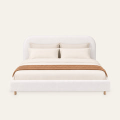 Front | Straight-on view of the Grevane Achiltibuie Curved Boucle Bed