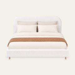Front | Straight-on view of the Grevane Achiltibuie Curved Boucle Bed