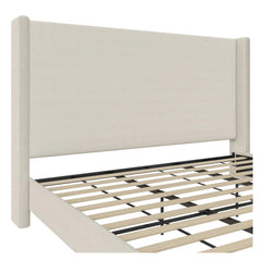 Headboard detail | Close view of the Grevane Applecross Upholstered Wingback Bed headboard