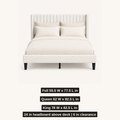 Size dimensions | Full, Queen and King footprints with headboard height and under-bed clearance