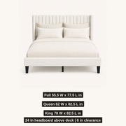 Size dimensions | Full, Queen and King footprints with headboard height and under-bed clearance