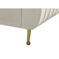 Product detail | Cream velvet upholstery seam and polished gold ball-foot leg