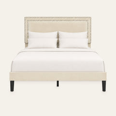 Front | Straight-on view of the Grevane Bayble Velvet Slatted Bed Frame