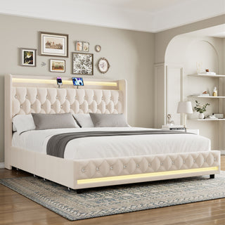 Grevane Egilsay Velvet Storage Bed