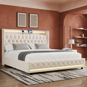 Grevane Egilsay Velvet Storage Bed | Three-quarter view in a terracotta plaster bedroom