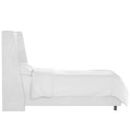 Grevane Fladda Velvet Wingback Platform Bed | untouched Classic White Velvet studio view 2