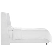 Grevane Fladda Velvet Wingback Platform Bed | untouched Classic White Velvet studio view 2