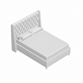 Grevane Fladda Velvet Wingback Platform Bed | untouched Classic White Velvet studio view 3