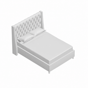 Grevane Fladda Velvet Wingback Platform Bed | untouched Classic White Velvet studio view 3