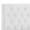 Grevane Fladda Velvet Wingback Platform Bed | untouched Classic White Velvet detail view 1