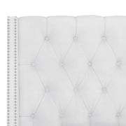 Grevane Fladda Velvet Wingback Platform Bed | untouched Classic White Velvet detail view 1