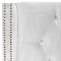 Grevane Fladda Velvet Wingback Platform Bed | untouched Classic White Velvet detail view 3