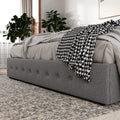 Base rail detail | tufted dark charcoal base rail with houndstooth throw
