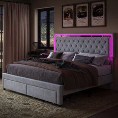 Angle | Three-quarter view of the Grevane Garynahine Velvet Bed Frame