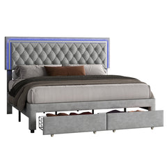 Angle | Three-quarter view of the Grevane Garynahine Velvet Bed Frame