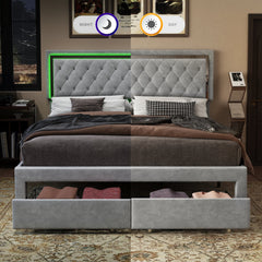 Front | Straight-on view of the Grevane Garynahine Velvet Bed Frame