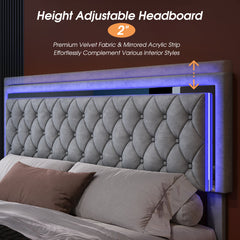 Headboard detail | Close view of the Grevane Garynahine Velvet Bed Frame headboard