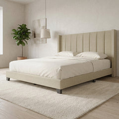 Room | Grevane Glenborrodale Upholstered Wingback Bed in a styled bedroom