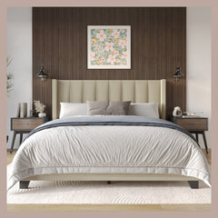 Room | The Grevane Glenborrodale Upholstered Wingback Bed in a bedroom