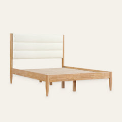 Angle | Three-quarter view of the Grevane Gometra Boucle Platform Bed
