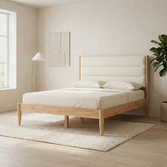 Room | The Grevane Gometra Boucle Platform Bed in a bedroom