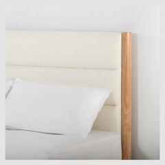 Headboard detail | Close view of the Grevane Gometra Boucle Platform Bed headboard