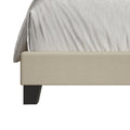 Detail | Plain Beige woven side rail and dark tapered leg
