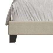 Detail | Plain Beige woven side rail and dark tapered leg