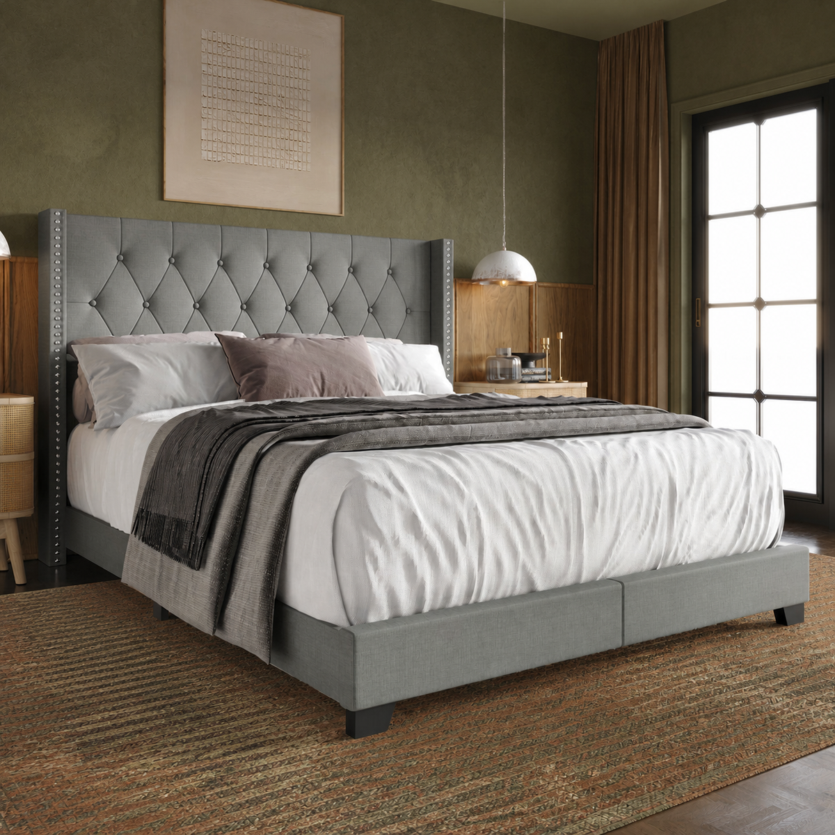 Grevane Gruinard Tufted Wingback Bed