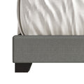 Upholstery detail | Light Gray flat-weave base rail and black tapered foot