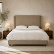 Grevane Handa Linen Wingback Bed