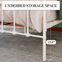 Frame detail | Close view of the Grevane Hope Platform Bed legs and rails