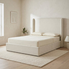 Room | Grevane Kerrera Upholstered Wingback Bed in a styled bedroom
