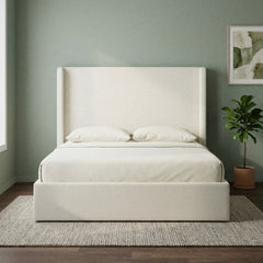 Room | The Grevane Kerrera Upholstered Wingback Bed in a bedroom